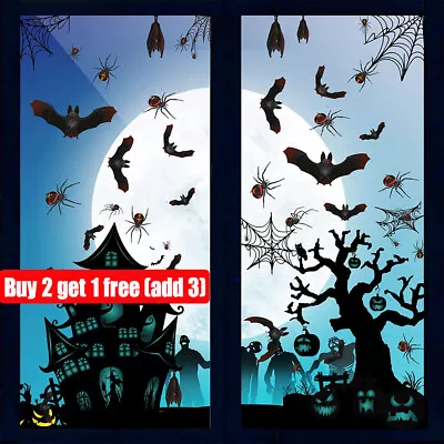 113pcs Halloween Window Stickers Ghosts Bats Halloween Decorations For Doors • £2.90