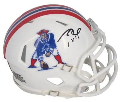 $680 • Buy Tom Brady Autographed New England Patriots Throwback Mini Speed Helmet Fanatics