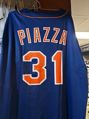 Mike Piazza New York Mets Jersey Adult 2XL XXL #31 Blue SGA • $34.99