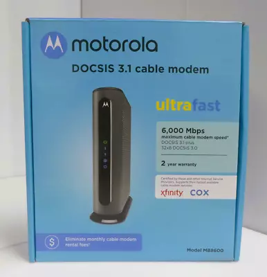 Motorola Cable Modem MB8600 Ultra Fast DOCSIS 3.1 Plus 32x8 - Xfinity Comcast • $69.99