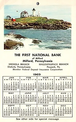 Postcard PA Milford First National Bank 1969 Calendar Chrome Vintage PC G8647 • $2