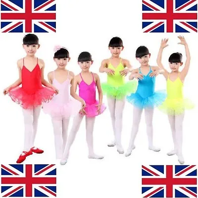 UK Seller Girls Fairy Dress Leotard Lycra Ballet Tutu Costume Dance Dress 2075  • £7.34