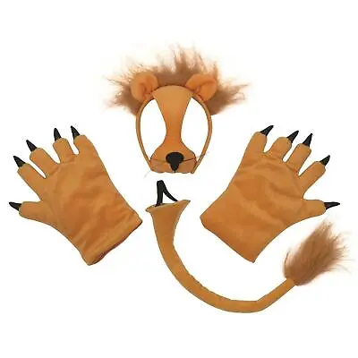 £16.64 • Buy Lion Set Fancy Dress Safari Animal Book Week Day Dress Up Accessory Kids