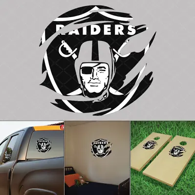 Oakland Raiders Distressed Scratched Decal Ripped Torn Tattered Vinyl Sticker • $3.50