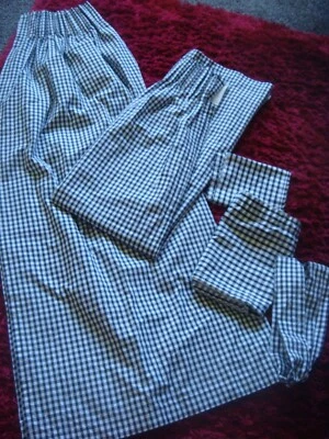 £9.99 • Buy BLACK & WHITE GINGHAM CHECK COTTON CURTAINS + VALANCE &TIE BACK 43  X 46  FABRIC