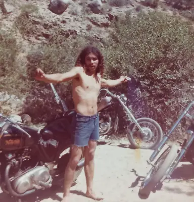 1970s California Harley Davidson Biker Jorts Custom Motorcycle Vtg Photograph • $7.91