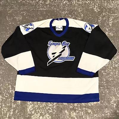 Vtg Maska Authentic Tampa Bay Lightning Retro CCM NHL Hockey Jersey XL RARE USA • $97.98