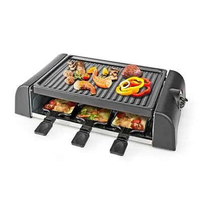 Raclette Grill Party Gourmet Non-Stick 6 Person Cheese Pans Spatulas Adjustable • £38.92