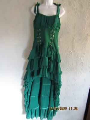 W Les Femmes Babylon Nwt L Green Showgirl Cabaret Dress Corset Full Hi-lo Skirt • $43
