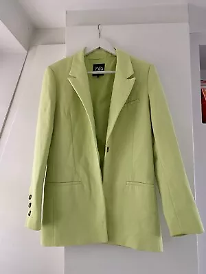 Zara Lime Neon Green Blazer Women’s XS / Size 8 Suit Jacket • £25