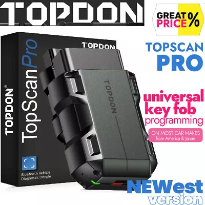 Best TOPDON TopScan PRO+ OBD2 Bluetooth Key Fob Programming 4 Lexus Mazda Isuzu • $99.99