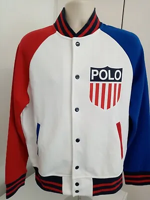 Polo Ralph Lauren Usa Varsity Jacket Shield Baseball Olympics Men's Size Medium • £65