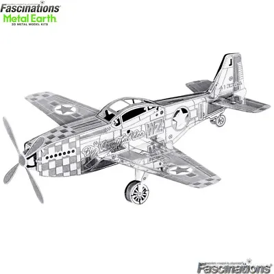 Metal Earth Mustang P-51 Plane 3D Puzzle DIY Model Building Aircraft Kit • $22.90