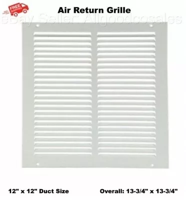 Air Return Vent Cover Grille 12 X 12 Duct Size Steel Ceiling Wall White AC Heat • $17.80