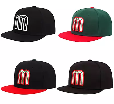 M Letter Snapback Baseball Caps Adjustable Hip Hop Flat Mexico Cotton Hat • $11.95