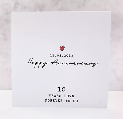 Personalised 10th Anniversary Card Wedding Anniversary Card Tin Wedding Ann • £2.99