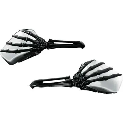 $123.77 • Buy Kuryakyn - 1764 - Skeleton Hand Mirrors, Black Stem With Chrome Head