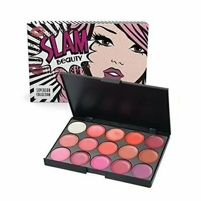 SLAM Beauty Cosmetic 15-Color Lipstick Palette Kit • $9.99