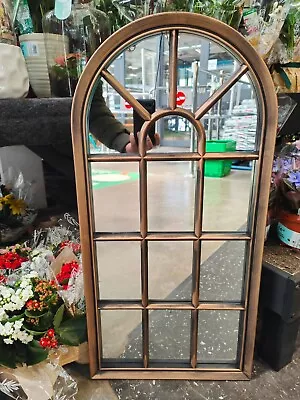 35x71cm Arched Window Wall Mirror Brushed Copper/Bronze Room Decoration Ideas  • £21.99