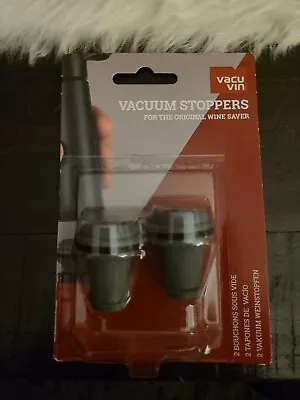 $5.64 • Buy Vacu Vin Wine Saver Corks - 2 Pack Vacuum Stoppers - New !!!