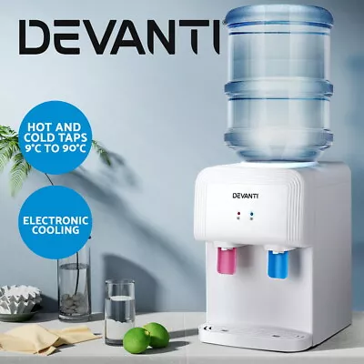 Devanti Water Cooler Dispenser Bench Top Cold Hot Two Taps Instant Machine White • $109.95