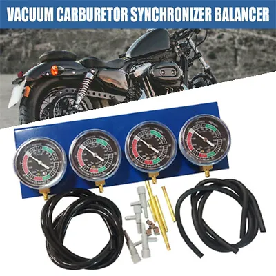 $35.88 • Buy 4 Cylinder Motorcycle Fuel Vacuum Carburetor Synchronizer Meter Carb Gauge X0S9