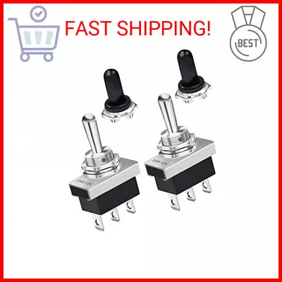 Mankk 2PCS Momentary Toggle Switch 12V 25A SPDT (ON)-Off-(ON) 3Pin 3 Position Wi • $15.63