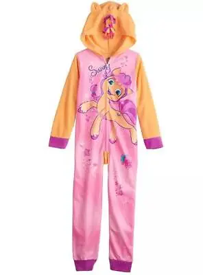 Girls One Piece Pajamas Hooded My Little Pony UnionSuit Fleece Blanket Sleeper-6 • $23