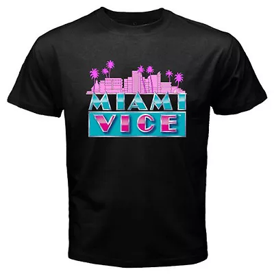 New MIAMI VICE Classic TV Series Don Johnson Men's Black T-Shirt Size S-5XL • $19.59