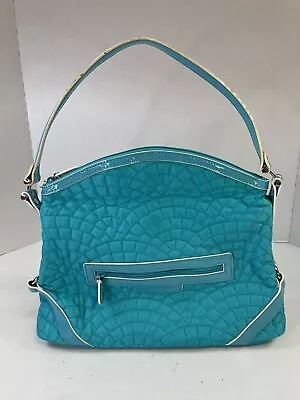 Vera Bradley Petite Hobo Turquoise Microfiber Purse Handbag Small Handle • $18.95