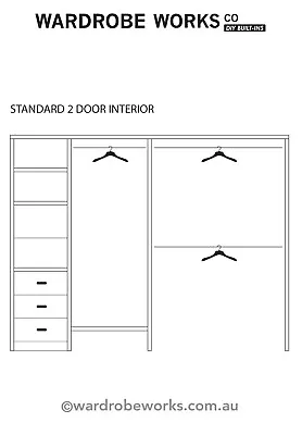 $400 • Buy Built-in WARDROBE INTERIOR Insert **made To Measure** DIY Any Width Up To 2400