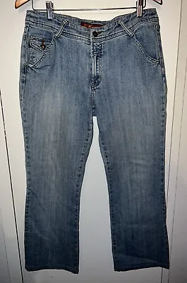 $40 • Buy Cavaricci Comfort Jeans Light Blue Red Button Tag Size 12