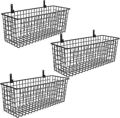 Metal Wire Organizer Display Wall Mounted Hanging Baskets Storage Bins Set Of 3 • $34.99