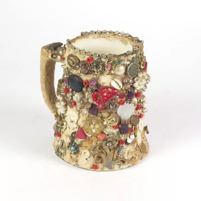 Vtg Memory Jug Mug Folk Art Cup Stoneware Ceramic • $45