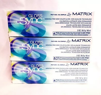 🎯 3 LOT Matrix Gloss Sync Gloss 6RR+ 2 Oz Demi-Color Hair Gloss 2 Oz 🎯 DEAL 🎯 • $19.95