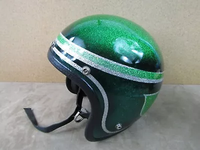 Vintage 1974 American Sports Fury 400 Metalic Green Motorcylce Helmet • $149.95