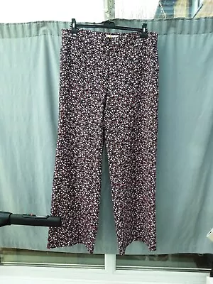 Boden Floral And Paisley Viscose Jersey Wide Leg Trousers UK 22 Long New • £32