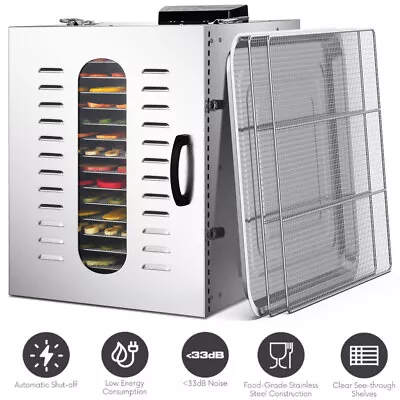 $373.99 • Buy Commercial Food Dehydrator 20 Trays Stainless Steel Fruit Meat Jerky Dryer 110V