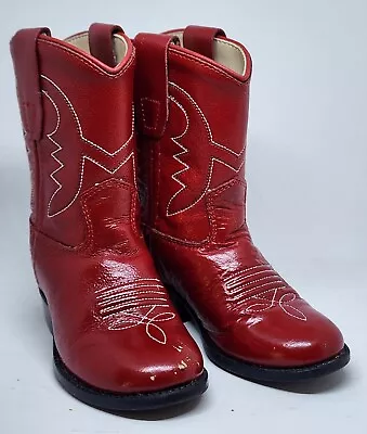 Old West Cowboy Boots Little Boys/Girls Red Leather 3116 Size 5 Child Kids Cute • $29.99