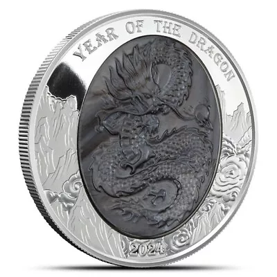 2024 Solomon Islands Lunar Year Of The Dragon 5oz Silver Mother Of Pearl Coin • $489