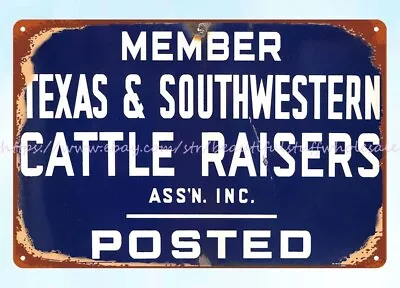 Texas & Southwestern Cattle Raisers Metal Tin Sign Plaque Metal Wall Hangings • $18.89