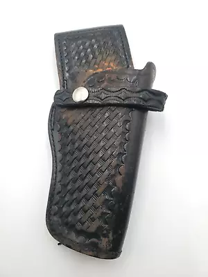 Vintage Smith & Wesson B17 34W Leather Holster. Tooled Leather Basketweave • $24.99