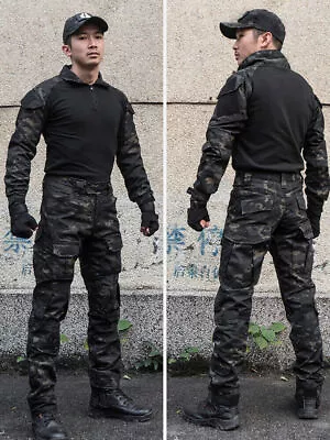 Men Tactical Suit Military Combat Uniform Set Multicam Shirt Pants Painball Gear • $71.99