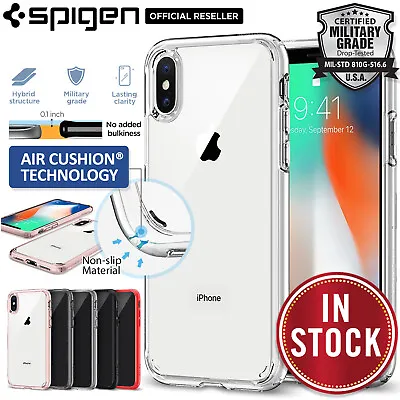 $19.99 • Buy For Apple IPhone X Case SPIGEN Ultra Hybrid Air Cushion Hard PC Slim Clear Cover