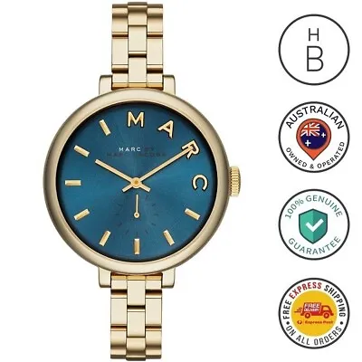 New RARE Marc Jacobs Womens Watch Sally Skinny Baker Gold Tone Blue Dial MBM3366 • $269