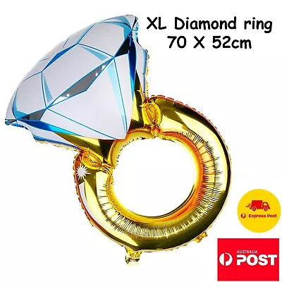 $5.75 • Buy XL Diamond Ring Balloon Engagement Ring Valentines Day Helium Or Air FREE POST!