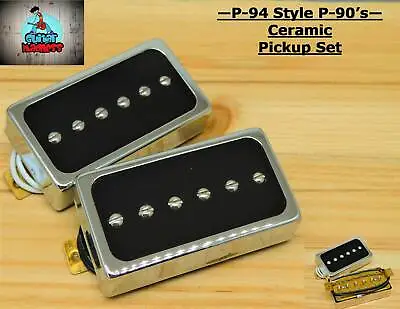 P-94 Style Humbucker Sized P-90 Pickups Chrome / Black (Ceramic 5) • $28.10