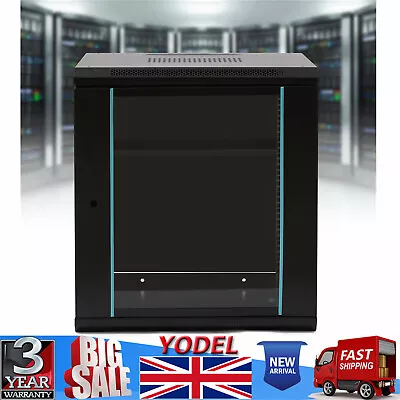650 X 600 X450mm Black 12U Server Rack Data Network Cabinet For 19-inch Devices • £105.28