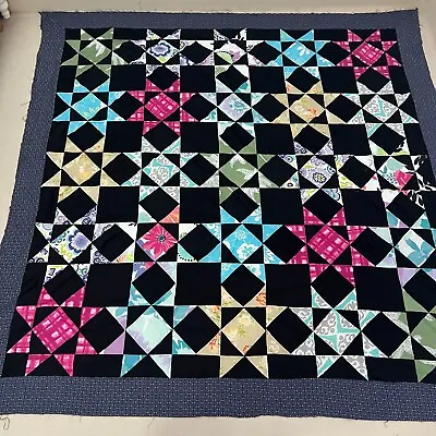 Handmade Eight Pointed Star Cotton Sewing Patchwork Queen Size Quilt Top/topper • $34.99