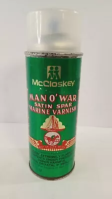 Vintage McCloskey MAN O' WAR Satin Spar Marine Varnish Spray Can Litho Graphic • $34.99
